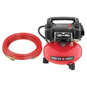 PORTER-CABLE C2004-WK 4 gallon Oil-Free Pancake Compressor with 25-Feet PU Hose and Fittings