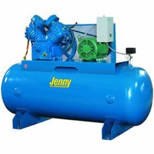 Jenny U75B-80 Two Stage Horizontal Electric Stationary Compressor with U Pump, 80 Gallon Tank, 1 Phase, 7.5 HP, 230V
