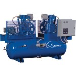 Quincy Air Compressor Duplex, 5 HP, 230 Volt 1 Phase, Model# 251CC80DC