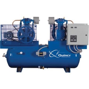 Quincy Air Compressor Duplex, 5 HP, 460 Volt 3 Phase, Model# 253DC80DC46