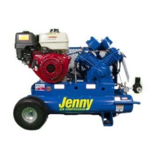 Jenny Compressors GT8HGB-8P2 8-HP 8-Gallon Tank Gas Powered Two-Stage Wheeled Portable Compressor