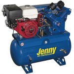 Jenny GT11HGB-30T Two Stage Service Vehicle Electric Start Gas Powered Air Compressor with GT Pump, 30 Gallon Tank, 11 HP