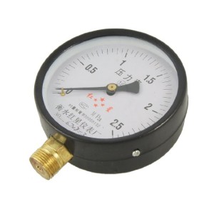 0-2.5 MPa Black Case Round Scale Range Compressed Air Pressure Gauge