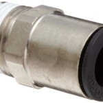 Legris 3175 56 14 Nickel-Plated Brass Push-to-Connect Fitting, Inline Connector, 1/4" Tube OD x 1/4" NPT Male