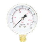 0-16kg/cm2 0-220Psi 0.5" Male Threaded Black Round Case Air Pressure Gauge