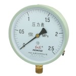0-2.5MPa 20mm Thread Diameter Round Face Water Air Pressure Gauge