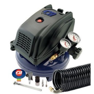 Campbell Hausfeld FP260000AV 1 Gallon Air Compressor with Inflation Kit and Gaug, Hand Carry