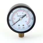 0-10bar 0-150psi 1/4" PT Round Dial Metal Shell Gaseous Air Pressure Gauge