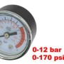 0-12 bar 0-170 psi 3/8" Thread Round Dial Pressure Gauge