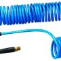 Amflo 24-50E-RET Blue 120 PSI Polyurethane Recoil Air Hose 1/4" x 50' With 1/4" MNPT Swivel Ends And Bend Restrictor Fittings