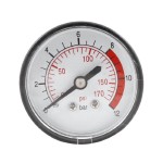 0-170 PSI 13mm Thread Dia Black Plastic Shell Air Pressure Dial Gauge
