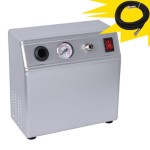 Portable Air Compressor with Built-in Pressure Gauge and Built in Airbursh Holder