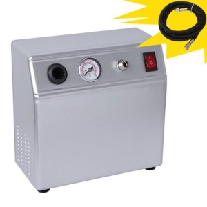 Portable Air Compressor with Built-in Pressure Gauge and Built in Airbursh Holder